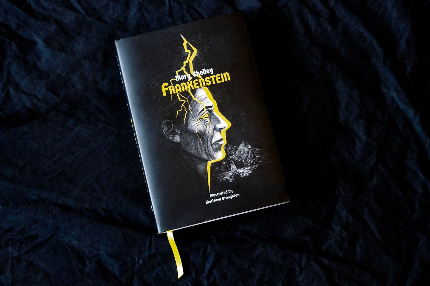 Frankenstein by Mary Shelley, presented by Hipkiss Publishing in a hardcover illustrated special edition. Dust Jacket art.
