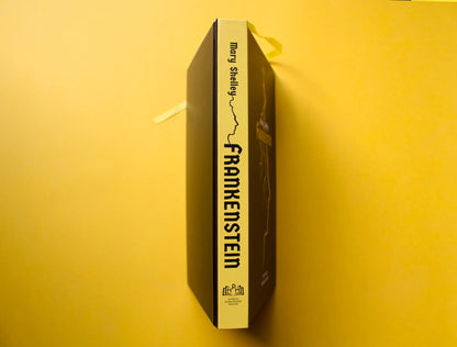Frankenstein by Mary Shelley, illustrated by Matthew Broughton spine of our special edition.
