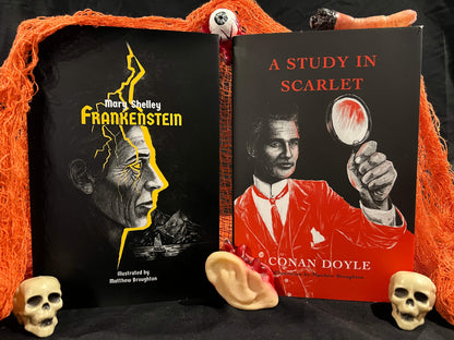 Frankenstein and A Study in Scarlet Signed with A5 print