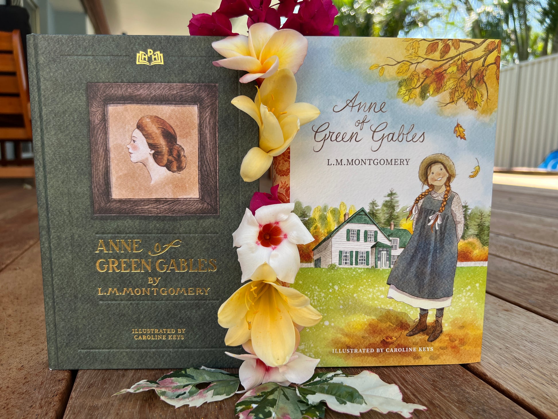 Classic Book Anne of Green Gables, hardcover and dust jacket side by side.