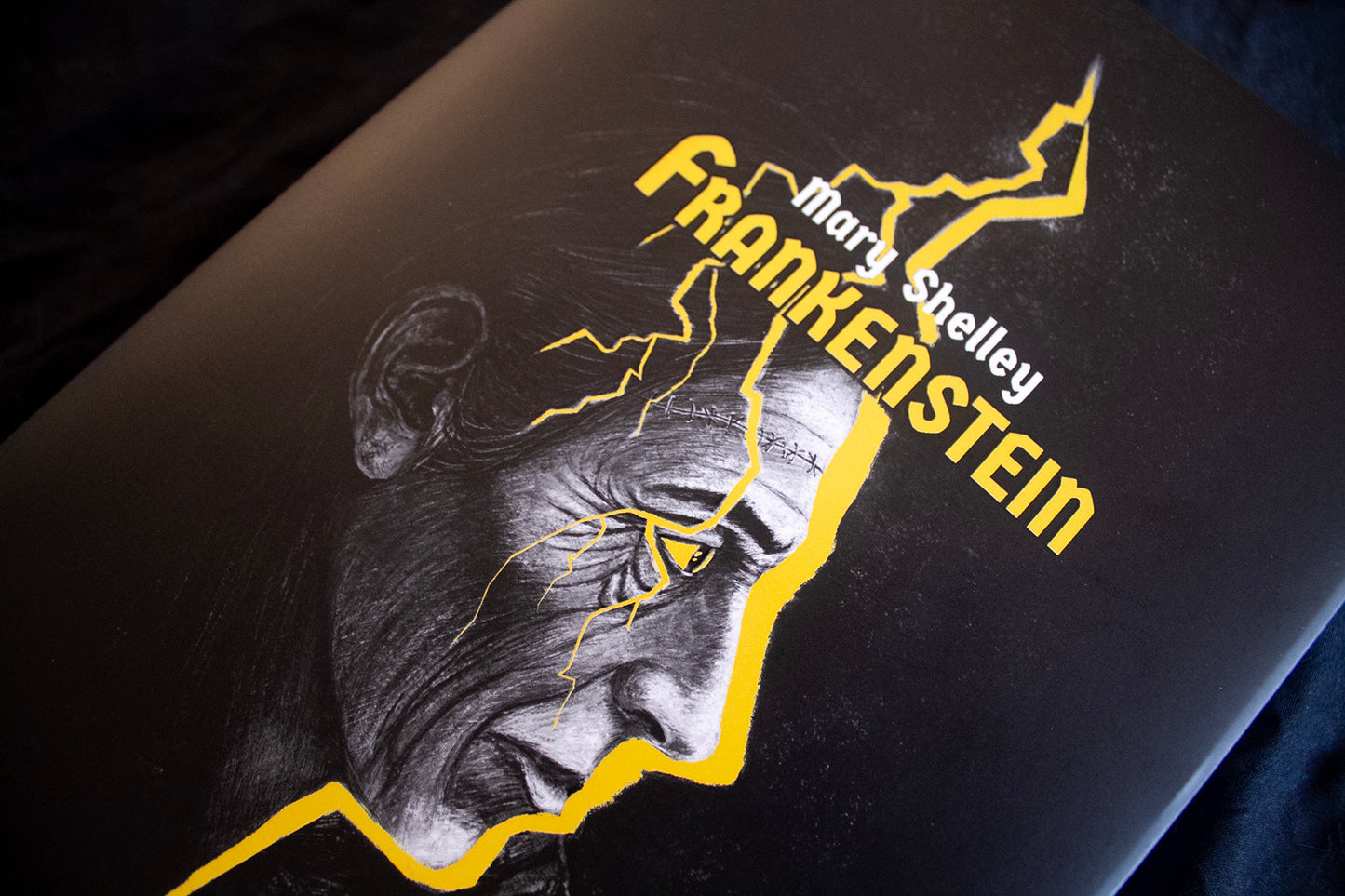 Frankenstein by Mary Shelley, presented by Hipkiss Publishing in a hardcover illustrated special edition. Dust Jacket art by Matthew Broughton.